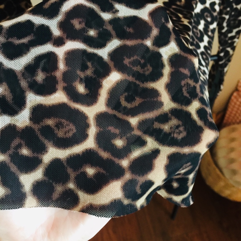 Nordstrom Leopard Print Mesh Top - image 2